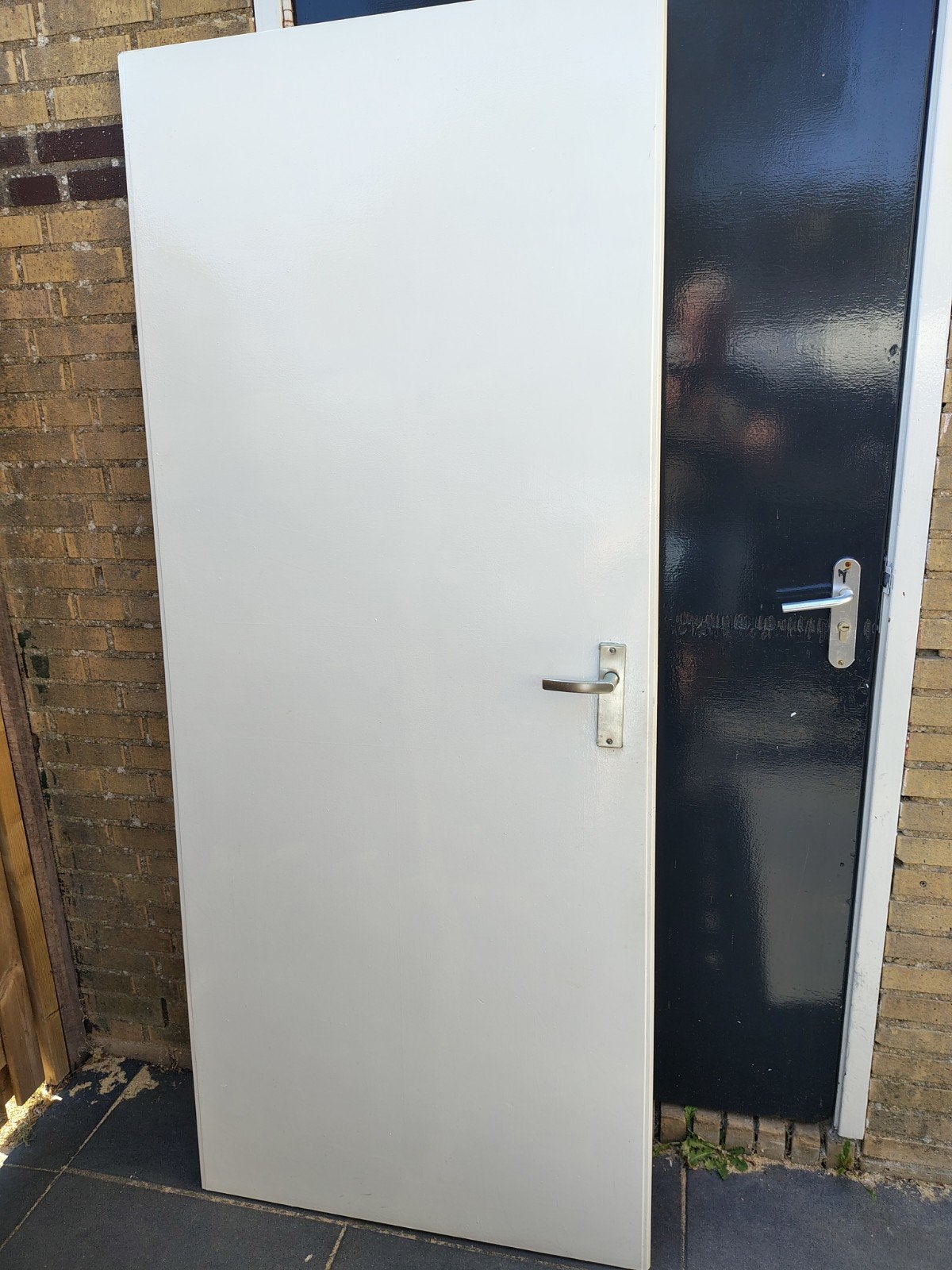 Deur opdek 83x201, wit gelakt, Ophalen in Alkmaar, Doe-het-zelf en Verbouw, Deuren en Horren, Ophalen, Gebruikt, 80 tot 100 cm
