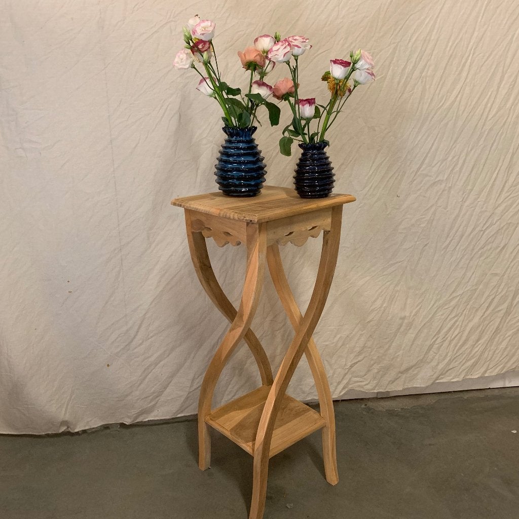 houten bijzettafel teak 30 x 30 cm - Gratis bezorgd, TTM Wonen, Meubels – (Perzische) Tapijten en Woonaccessoires, Minder dan 55 cm