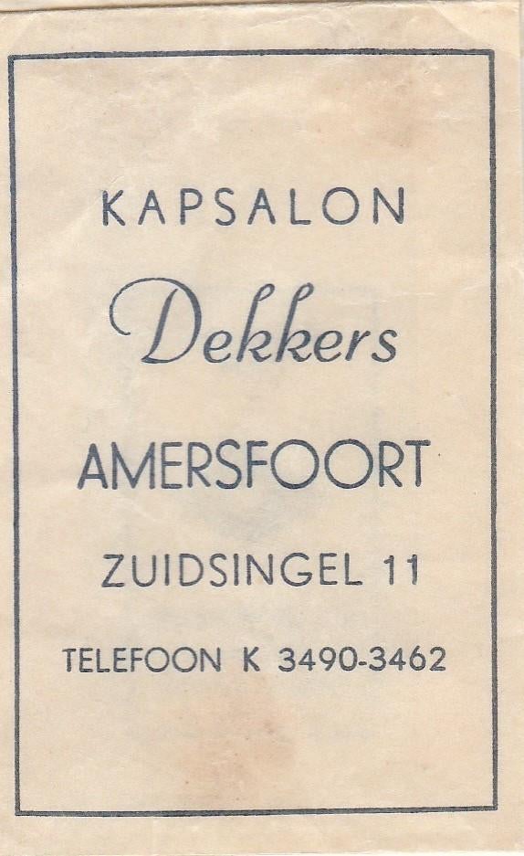 kapsalon Dekkers Zuidsingel Amersfoort, Ophalen of Verzenden