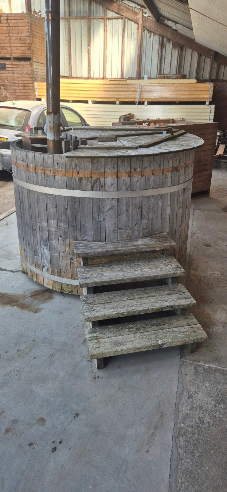 hottub met bubbels, Tuin en Terras, Bubbelbaden en Hottubs, Ophalen, Gebruikt, Trap, Vast