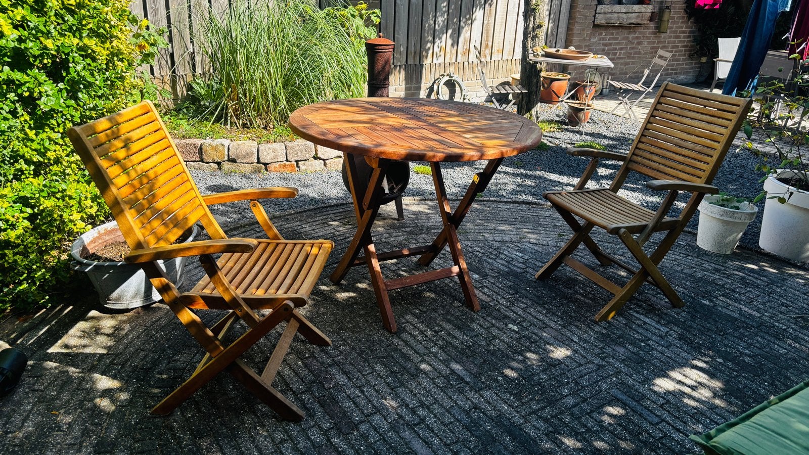Teak tuinset - Bois Le Duc - FSC gecertificeerd, Tuin en Terras, Gebruikt, Eettafel, Teakhout, Tuinset