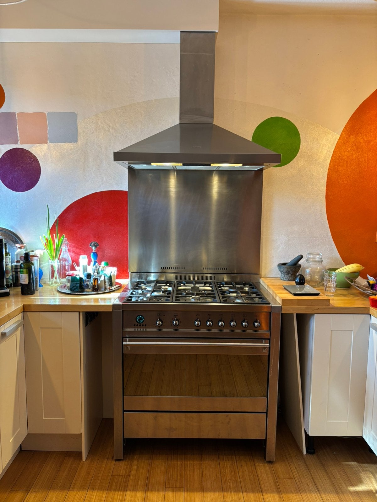 SMEG fornuis met afzuigkap, Ophalen, Gebruikt, 60 cm of meer, Gas
