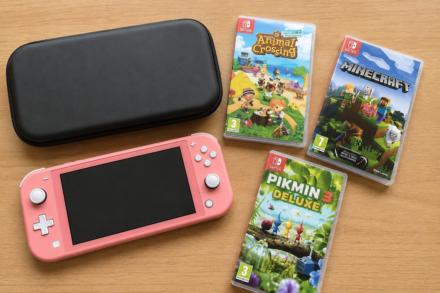 Roze Nintendo Switch Lite met 3 games en hoes, Ophalen, Met games, Zo goed als nieuw, Zonder controller