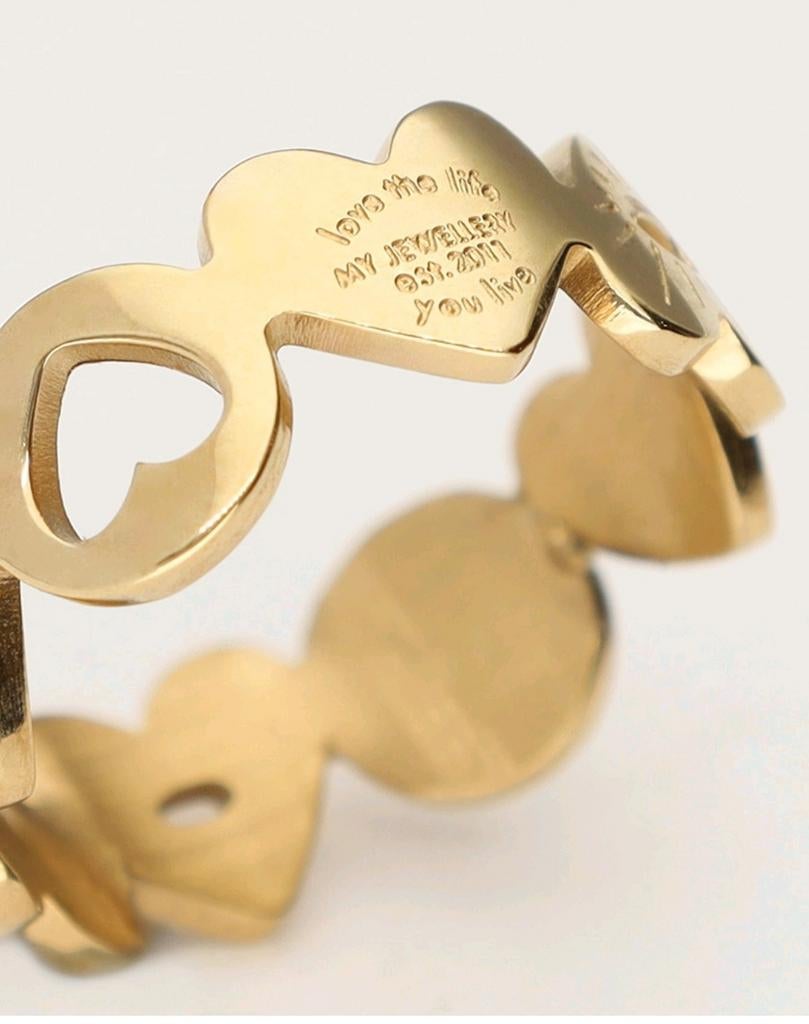 My Jewellery nieuw ring goud hartjes iconic chunky hartje, Nieuw, Ophalen of Verzenden, Kleiner dan 17, Dame