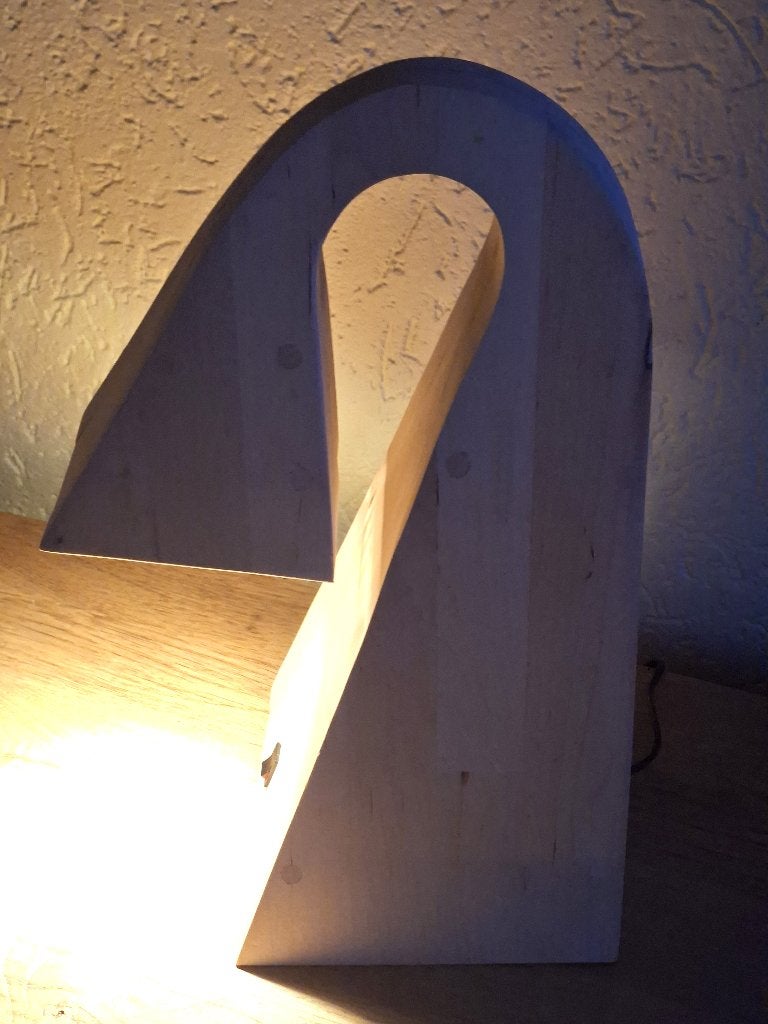 UNIEKE HOUTEN TAFELLAMP, Ophalen, LED verlichting, GU10, Nieuw
