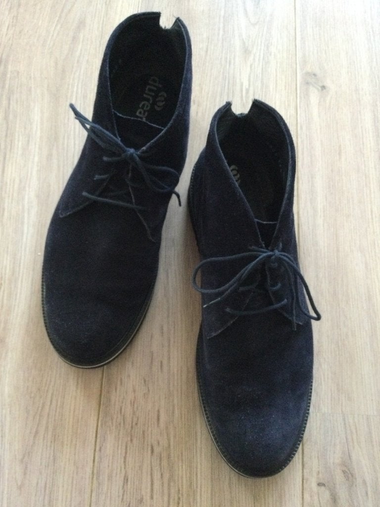 Suède blauwe sneakers/veterschoenen - Durea, Durea, Blauw, Ophalen of Verzenden, Sneakers of Gympen