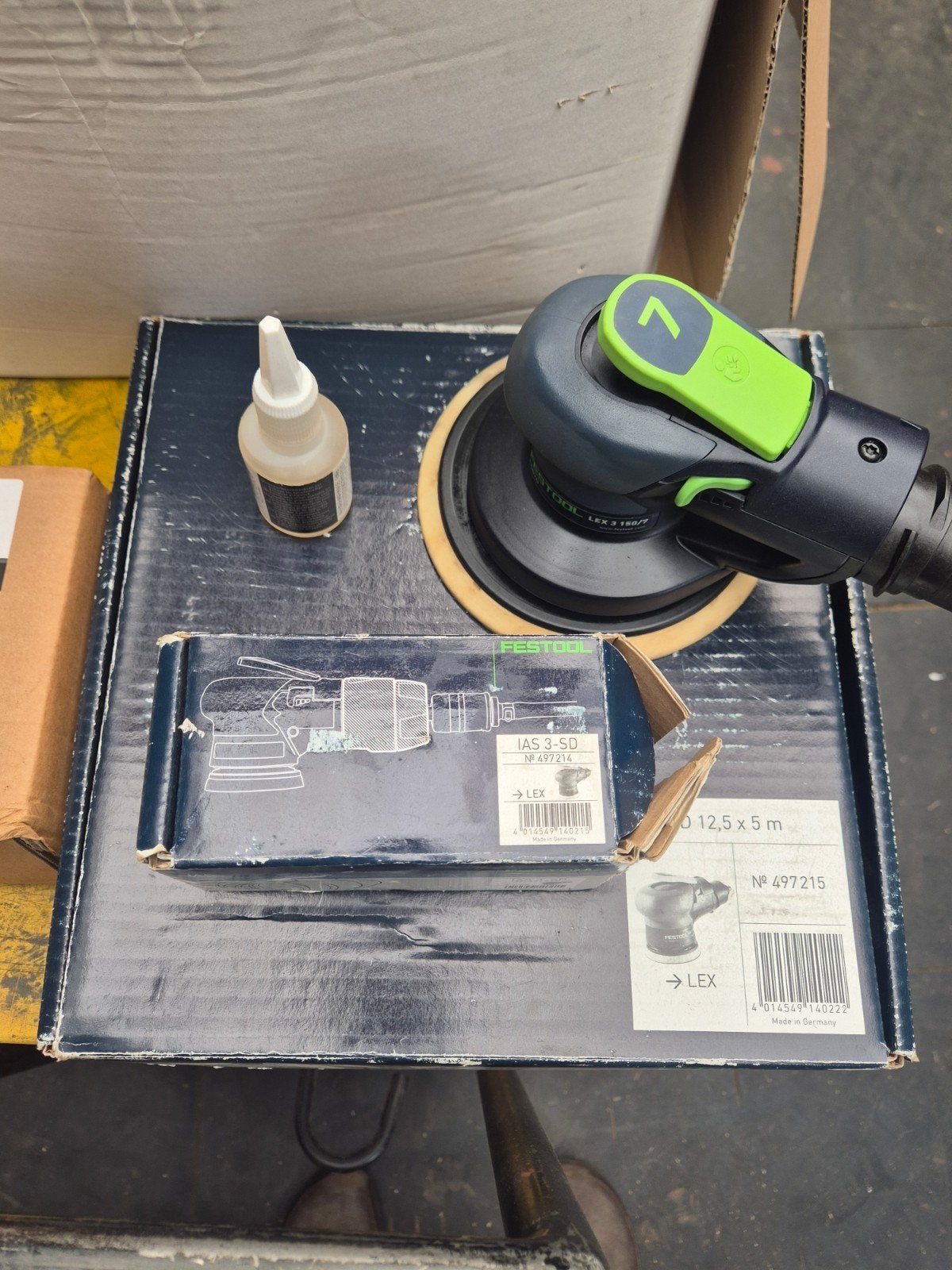 FESTOOL LEX 3 150/7 perslucht excenterschuurmachine TOPSTAAT, Ophalen, Zo goed als nieuw, Festool