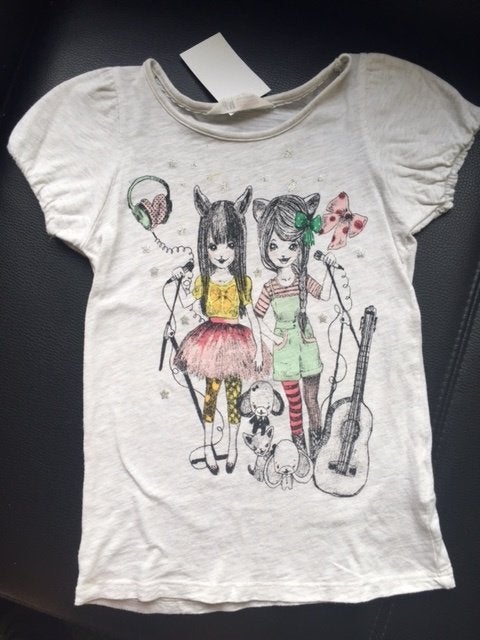 H&M monster high top t-shirt shirt met pofmouwen 122-128, Kinderen en Baby's, Meisje, H&M, Nieuw, Ophalen of Verzenden