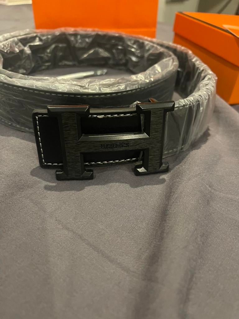 Zwarte Hermès riem – nieuw, met doos & tas, 3 tot 5 cm, Heupriem, Ophalen of Verzenden, Echt leder