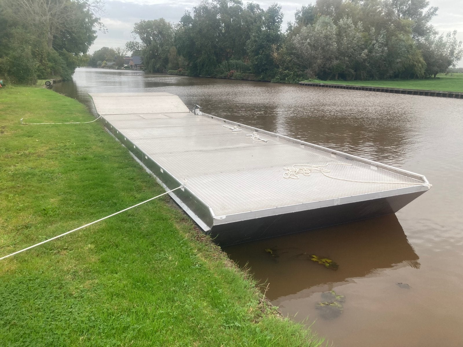 Aluminium Ponton werkboot, Ophalen, Nieuw, Benzine, Ponton