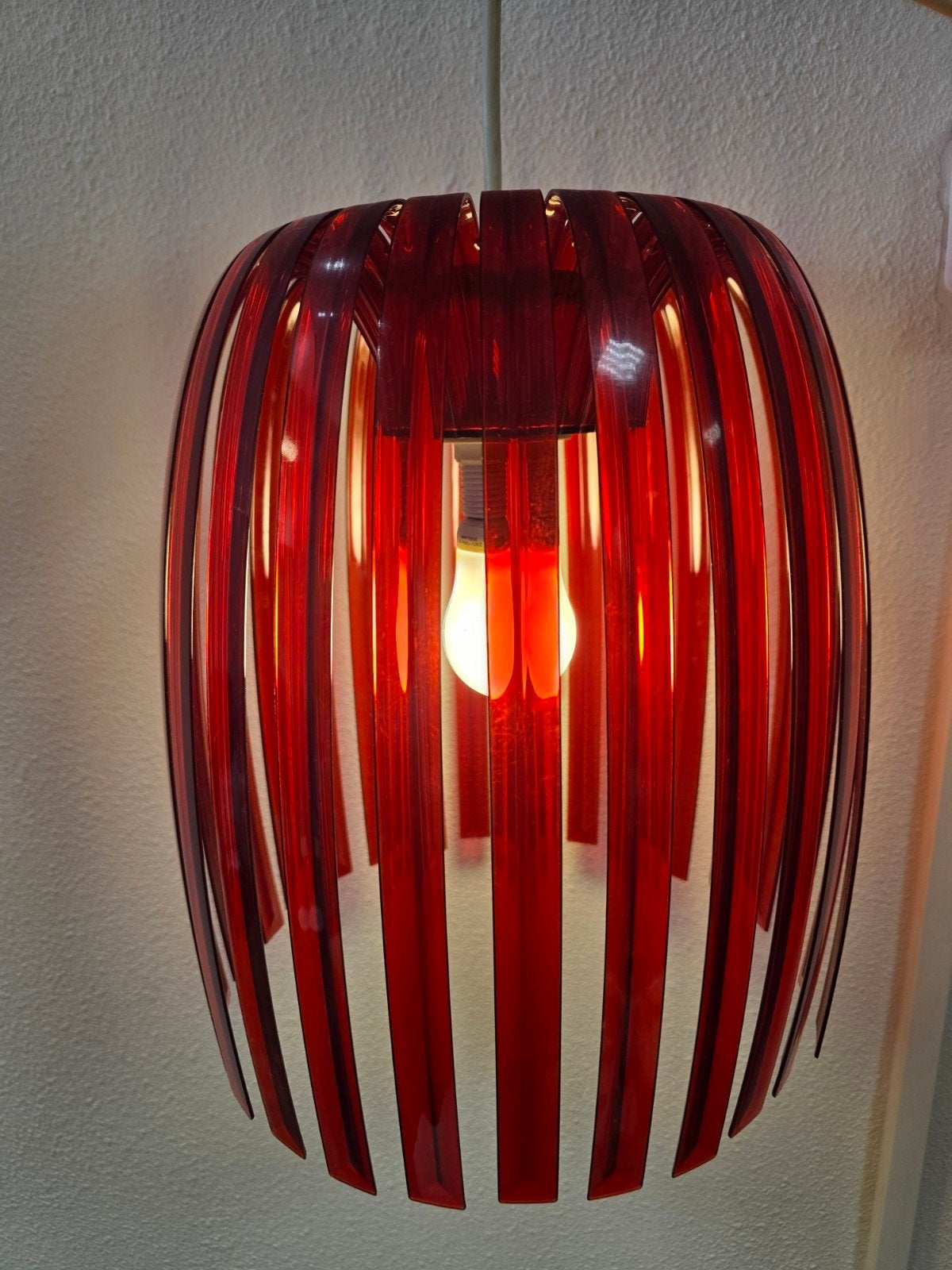 Koziol Josephine rode lamellen lamp hanglamp plafondlamp, Kunststof, Gebruikt, Modern, E27 (groot)