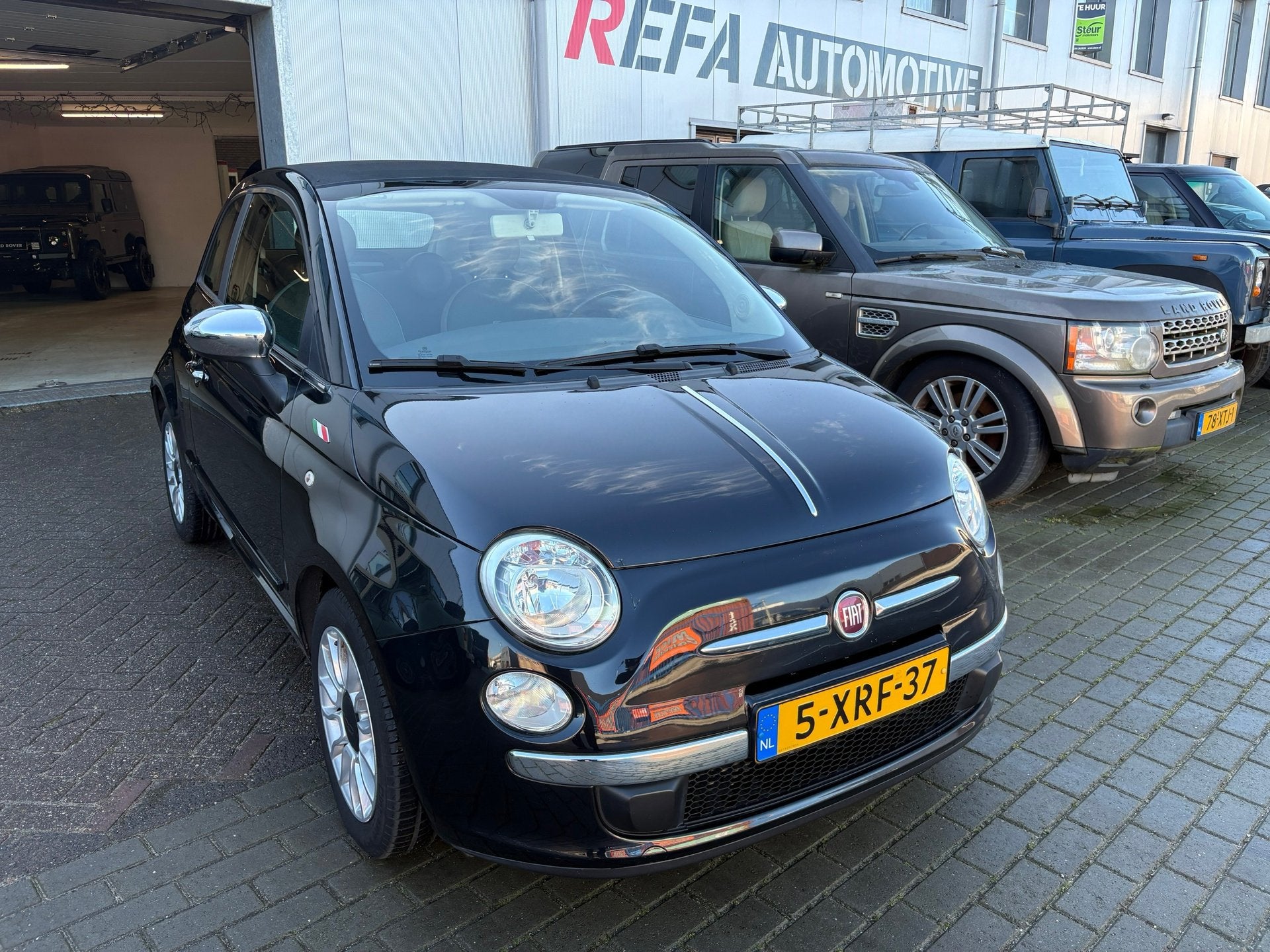 Fiat 500 C 0.9 TwinAir Turbo Easy, Auto's, Stof, Gebruikt, Cabriolet, Zwart