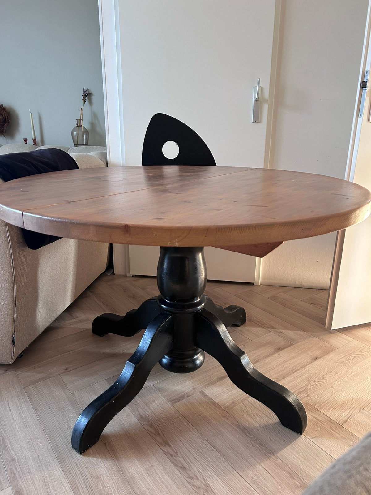 Eettafel rond, Huis en Inrichting, Ophalen, Gebruikt, 100 tot 150 cm, 100 tot 150 cm
