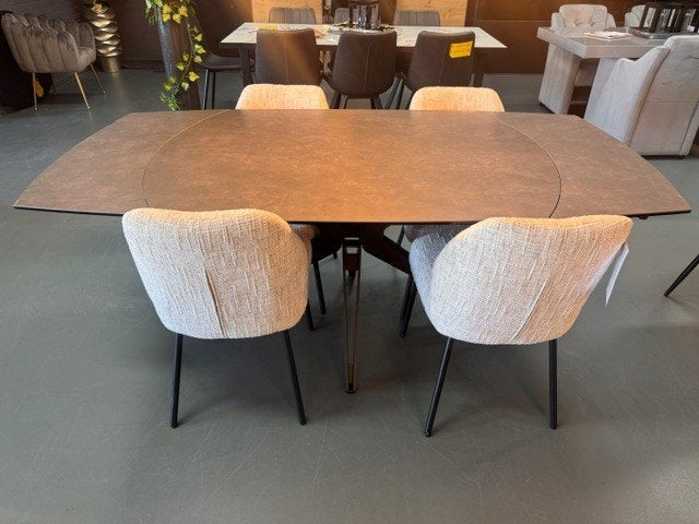 Keramische eettafel met uittrekfunctie- nieuw bestelbaar, Ophalen of Verzenden, Vijf personen of meer, 200 cm of meer, Overige vormen