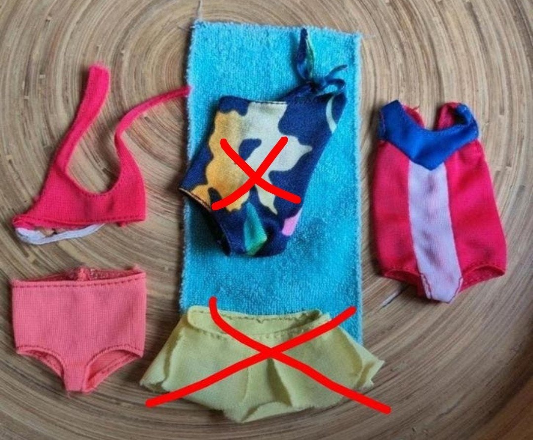 BARBIE 👙 SKIPPER Tropical Badpakje 👙 Bikini VINTAGE MATTEL, Ophalen of Verzenden, Gebruikt