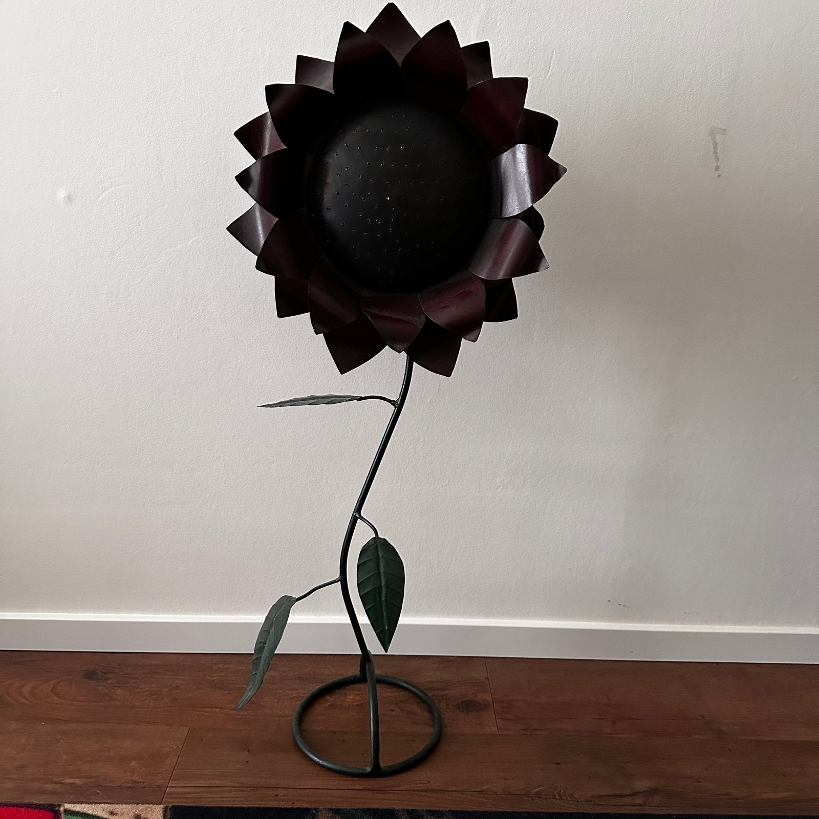 Metalen zonnebloem decoratie met licht, Ophalen, Bruin, 90 cm, Overige typen