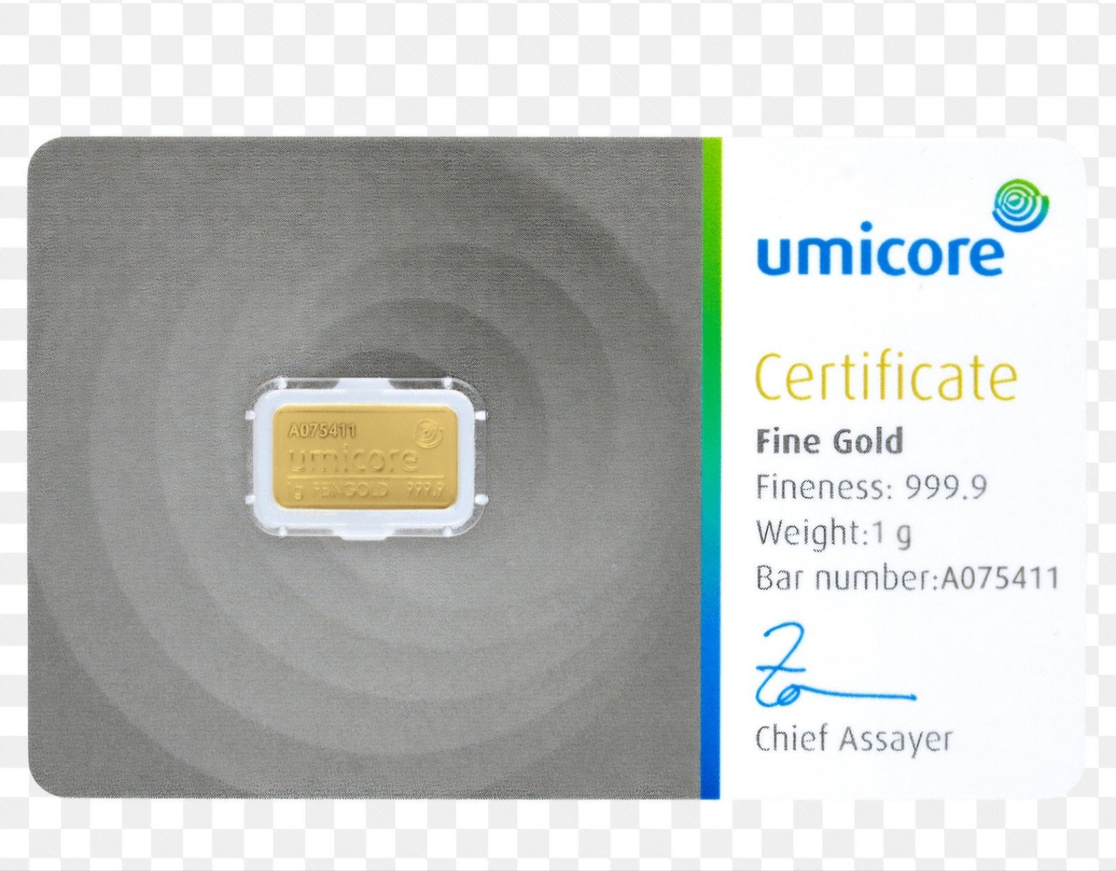 Umicore 1 gram goud baar, Ophalen of Verzenden, Goud