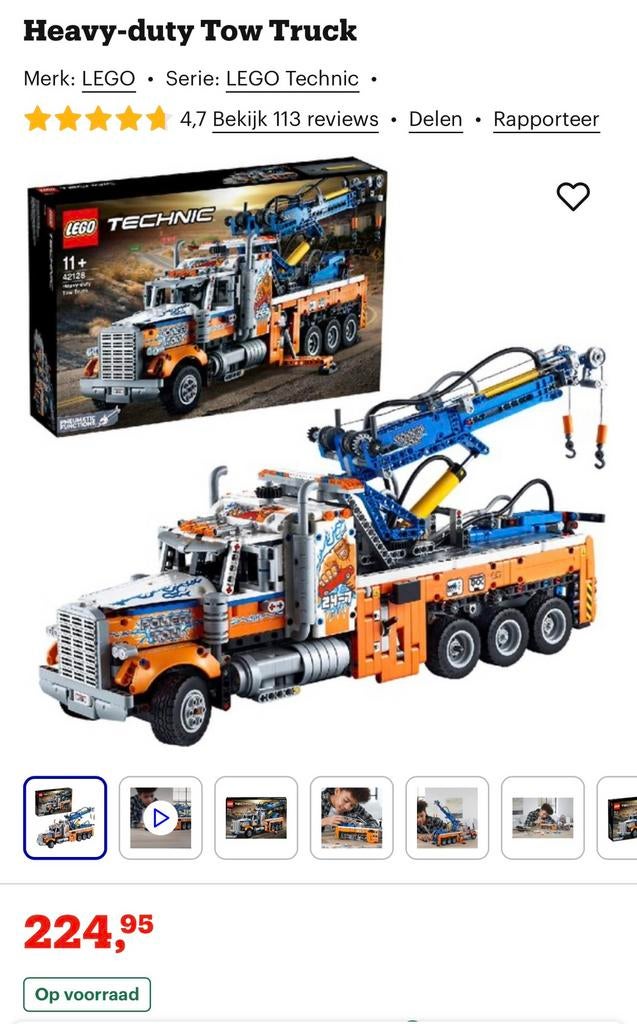 Technisch Lego 42128 Tow Truck pneumatisch, Overige merken, Groter dan 1:32, Ophalen of Verzenden, Zo goed als nieuw
