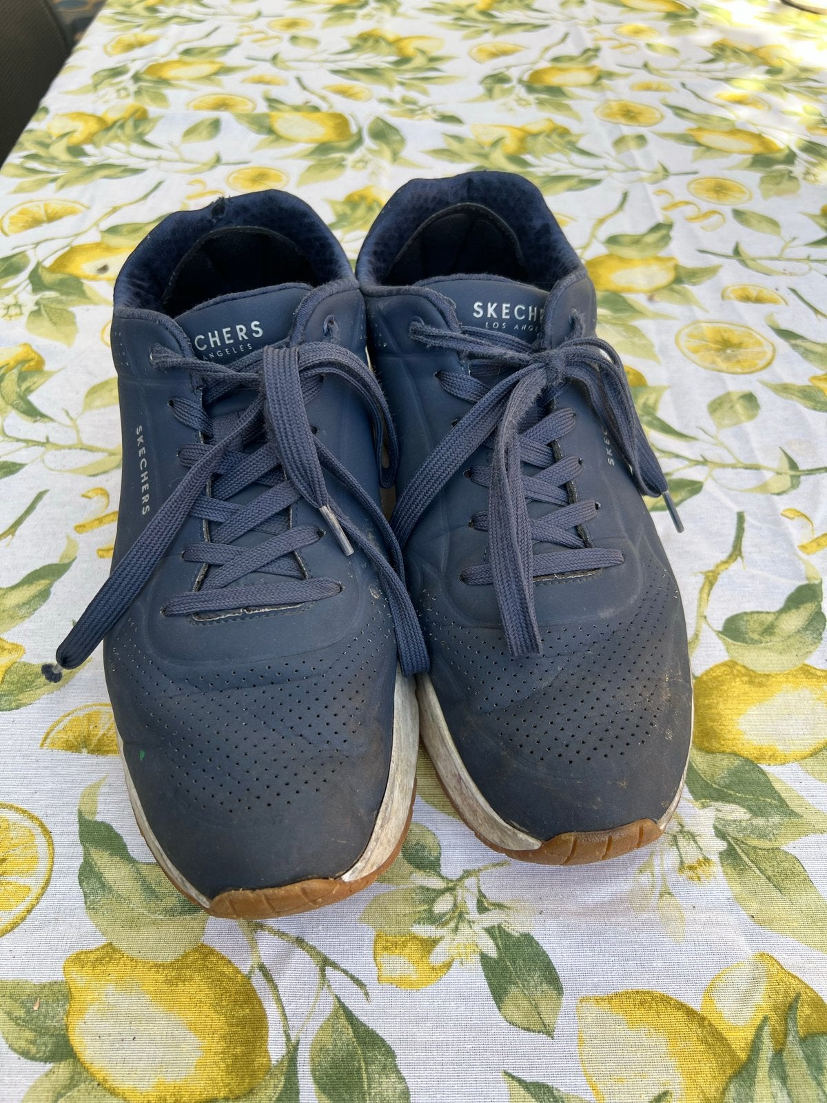 Skechers sneakers maat 44 met gebruikssporen, Ophalen of Verzenden, Gedragen, Blauw, Sneakers of Gympen