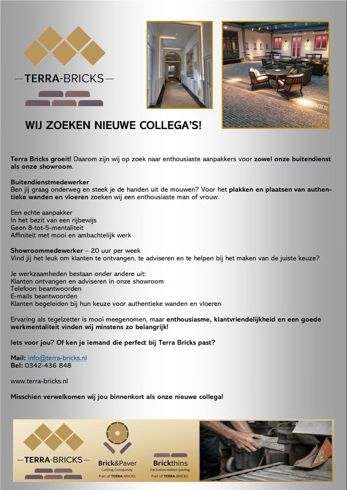 Personeel gevraagd, Vacatures