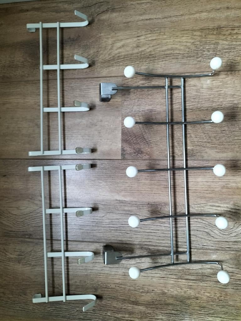 Deurkapstokken set: 5 haken (42cm) en 4 haken (31cm), Ophalen, Gebruikt, Wandhaken, Minder dan 100 cm