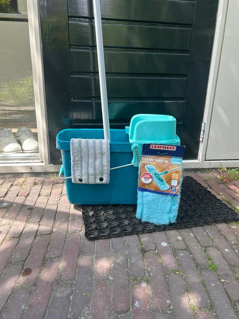 Leifheit Dweilset met emmer en mop, Ophalen of Verzenden, Mop of Dweil
