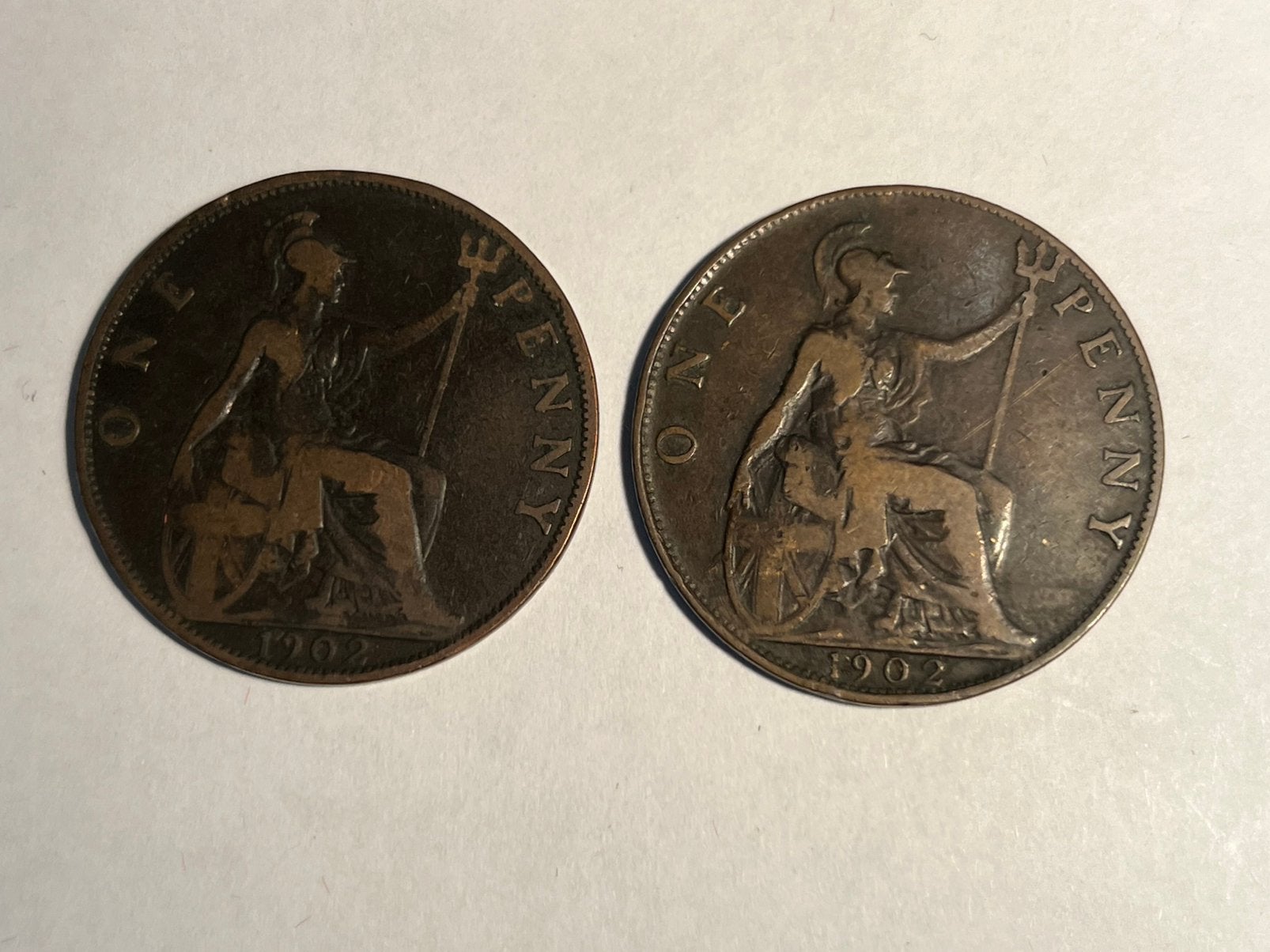 t.k.Great Britain Edward VII complete serie Penny +1902low T, Ophalen of Verzenden, Overige landen