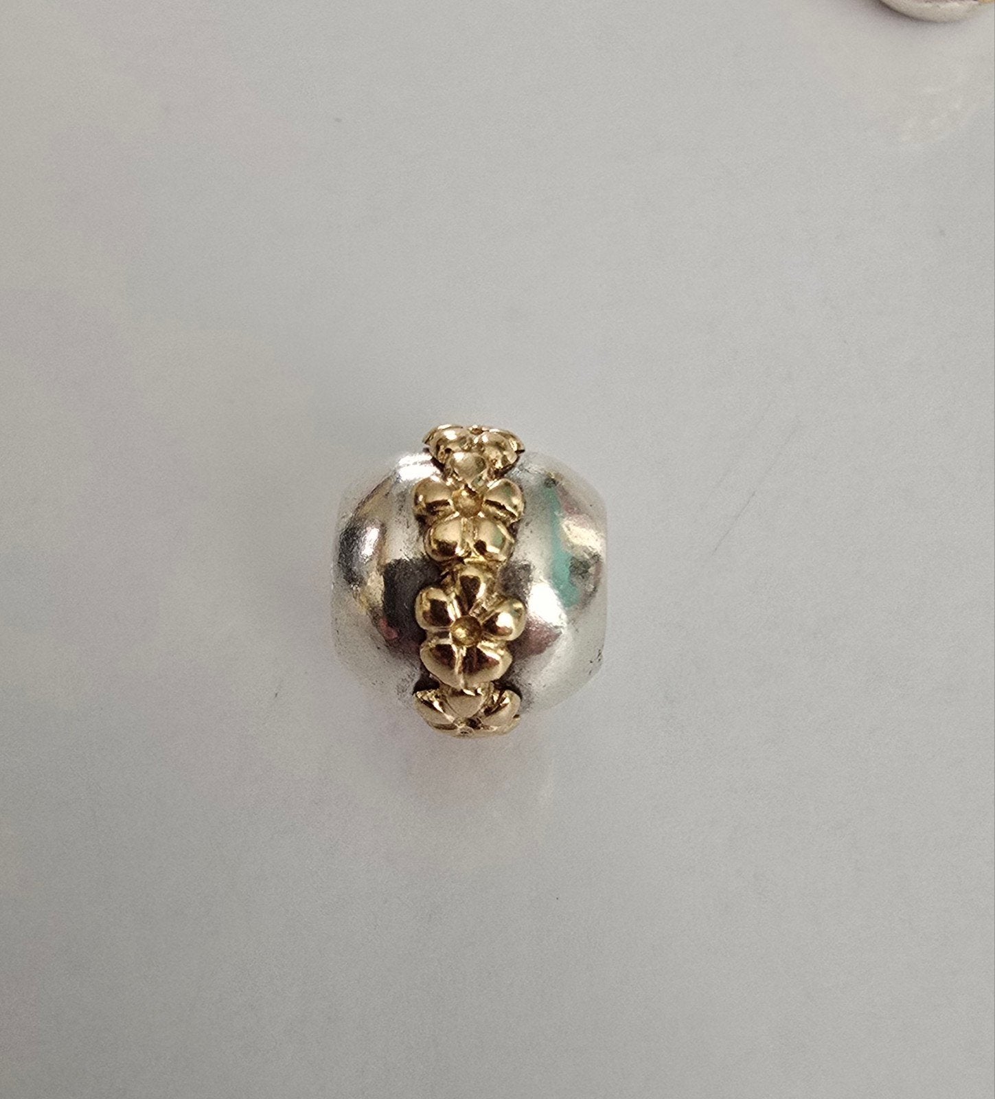 Prachtige originele bicolor Pandora bedel - zilver met goud, Sieraden, Tassen en Uiterlijk, Ophalen of Verzenden, Zo goed als nieuw