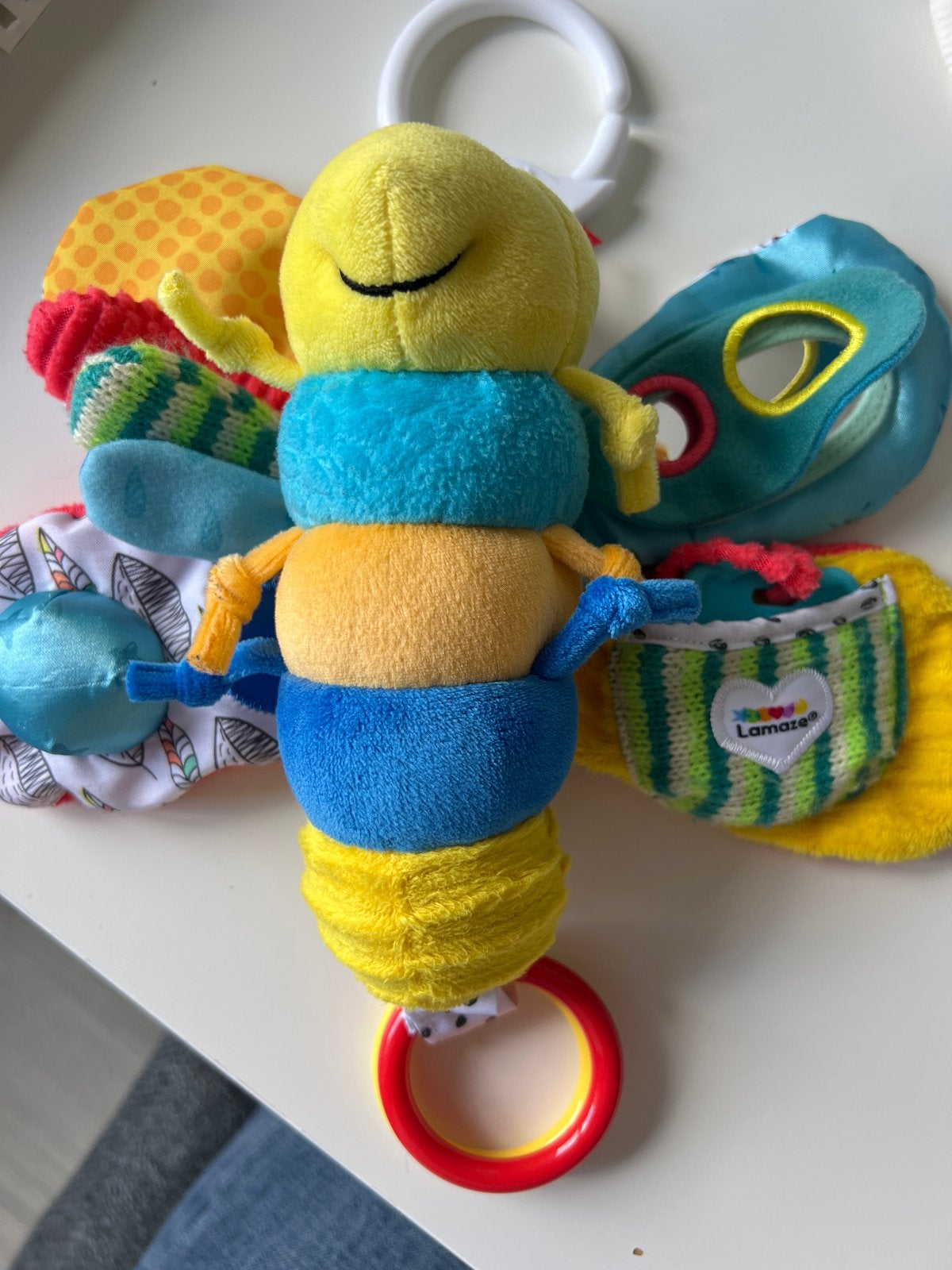 Lamaze Vlinder Rammelaar/Mobiel voor Baby's, Ophalen of Verzenden, Zo goed als nieuw, Rammelaar, Met geluid