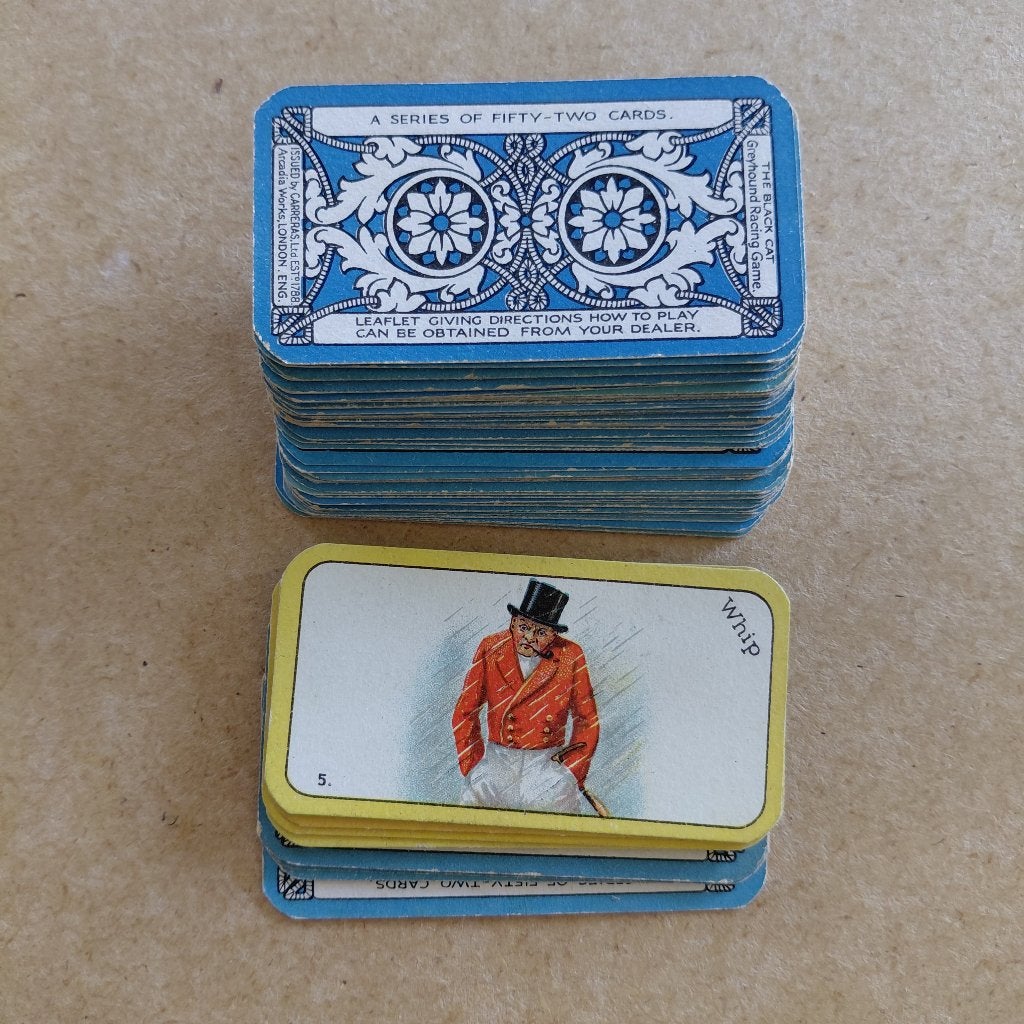 The Greyhound Racing Game complete set 52 cigarette cards, Ophalen, Gebruikt