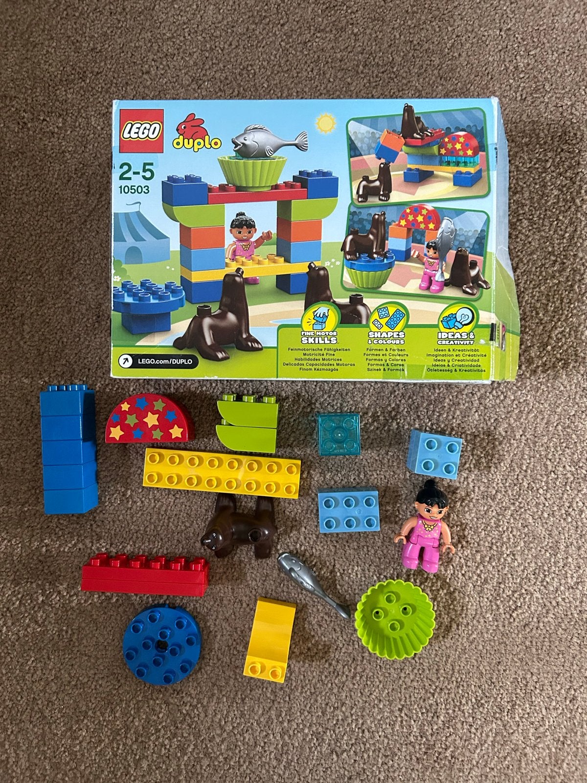 Lego Duplo 10503 Zeehondenshow - Complete set met doos, Ophalen of Verzenden, Zo goed als nieuw, Compleet, Duplo