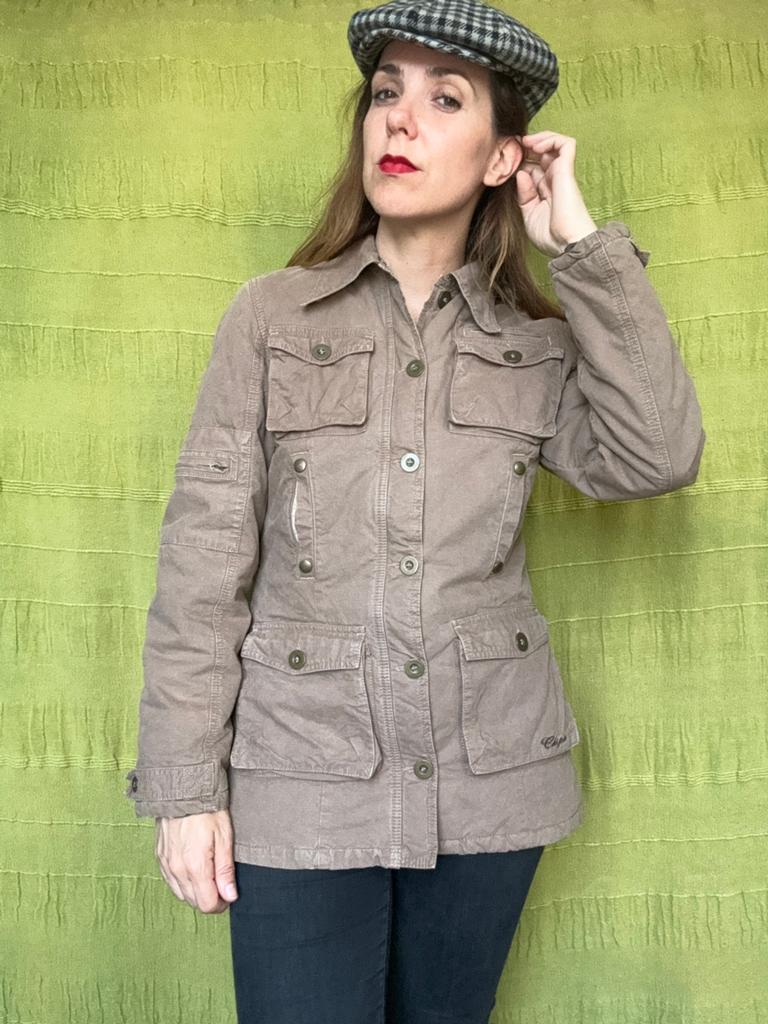 Vintage 'Chipie' jas / bruin-beige / jassen / winter / XS, Hgv, Bruin, Hgv, Ophalen of Verzenden