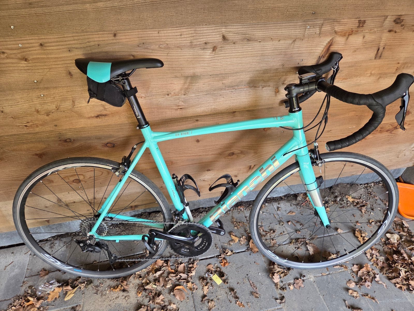 Bianchi via nirone 7 maat 55 - Celeste groen, 28 inch, Aluminium, Zo goed als nieuw, Meer dan 20 versnellingen