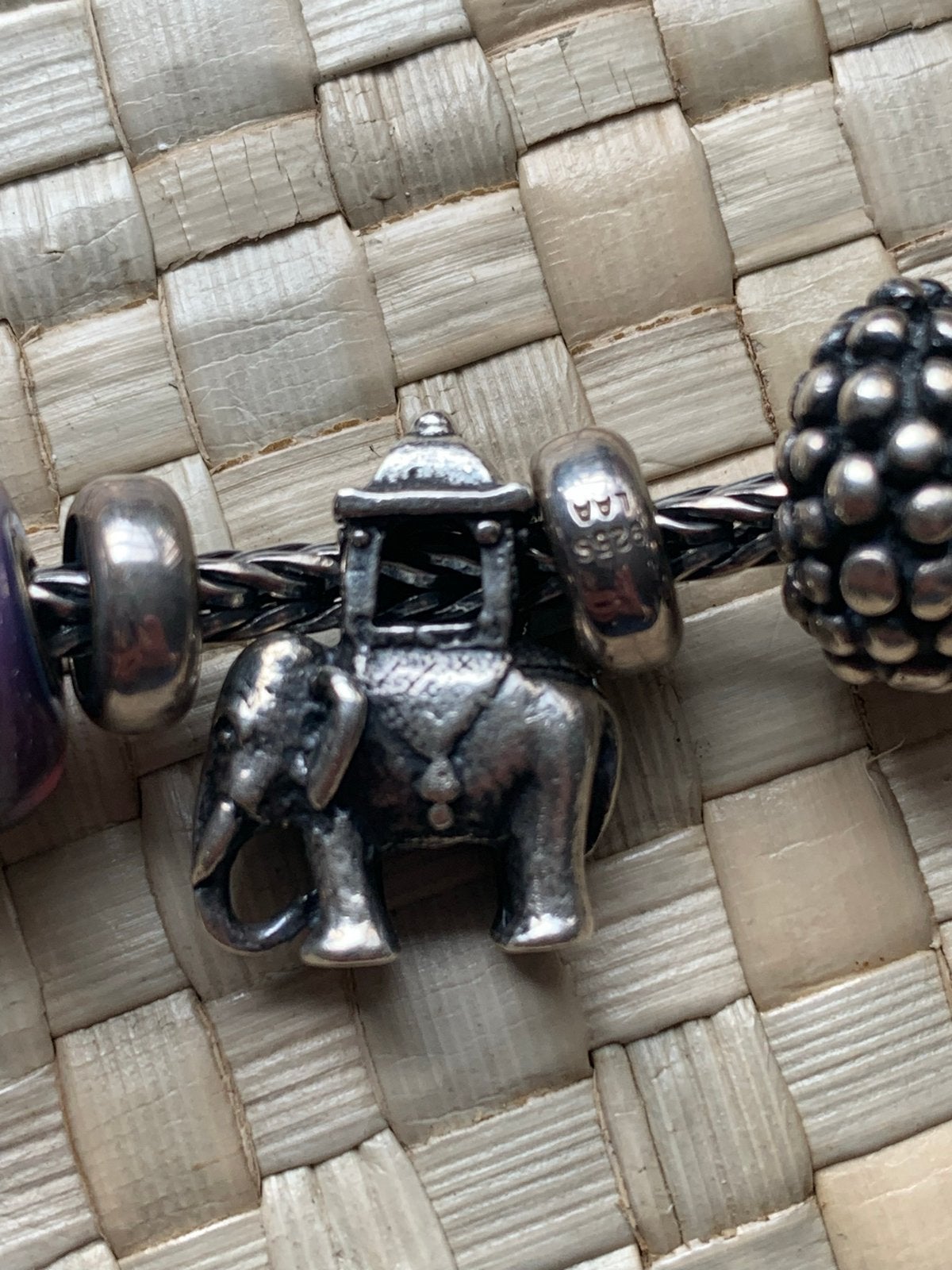 Trollbeads Indiase olifant hanger zilver, Gebruikt, Ophalen of Verzenden, Trollbeads, 1 bedel