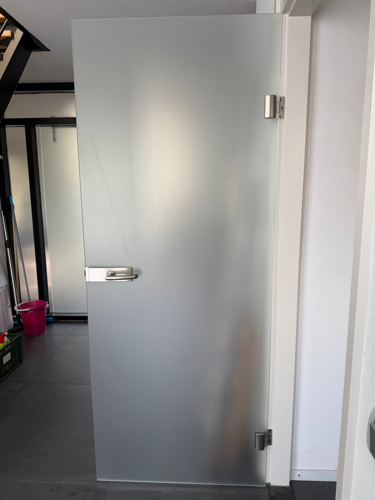 Glazen binnendeur met matglas effect, Ophalen, 80 tot 100 cm, Binnendeur, 200 tot 215 cm