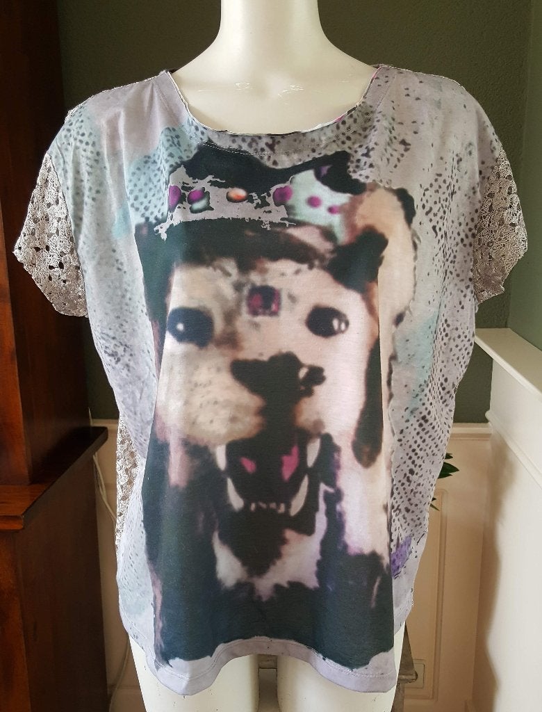 Culture leuke grijze top shirt mt L 42 44, Maat 38/40 (M), Verzenden, Zo goed als nieuw, Korte mouw