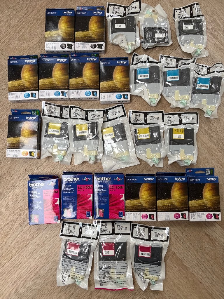 Nieuwe cartridges Brother LC1100BK-LC1100C-LC1100Y-LC1100M, Ophalen of Verzenden, Nieuw, Cartridge, Broher