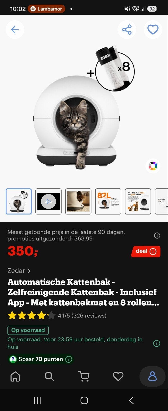Zedar automatische zelfreinige, Ophalen