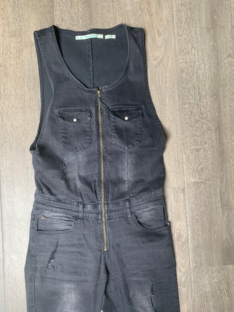 Jumpsuit Zwart maat M jeans, Kleding | Dames, Jumpsuits, Ophalen of Verzenden, Gedragen, Maat 38/40 (M), Zwart