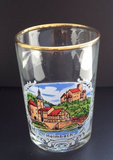Uniek vintage glaasje Heimbach, Eifel, Duitsland, Ophalen of Verzenden, Nieuw, Borrel- of Shotglas