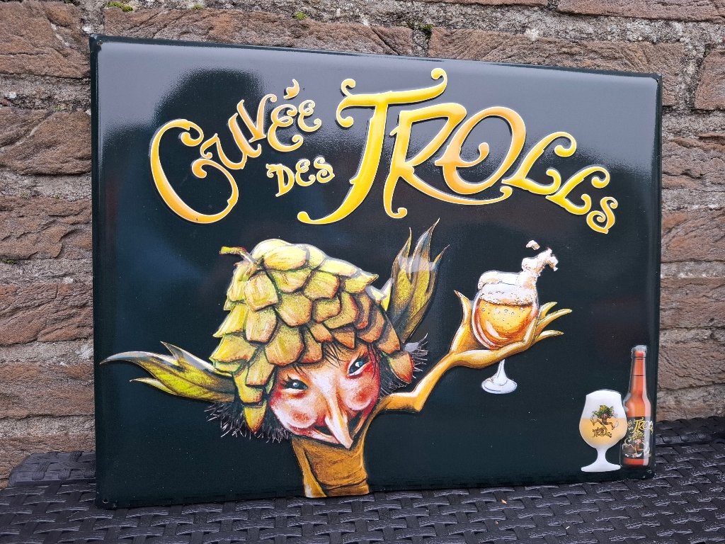 Reclamebord Cuvée des Trolls (nieuw), Ophalen of Verzenden, Nieuw, Reclamebord, Plaat of Schild, Overige merken