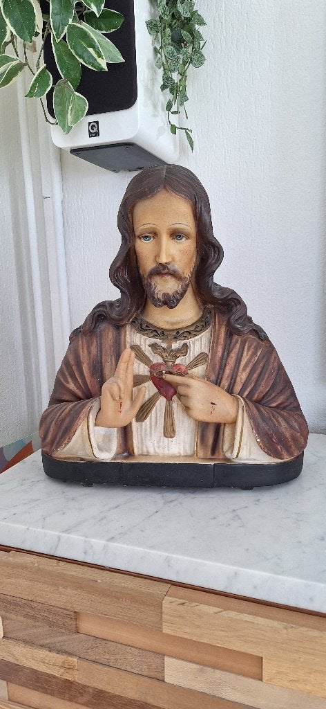 Jezus buste, Antiek en Kunst, Ophalen, Gips, 20 - 50 cm, Europa