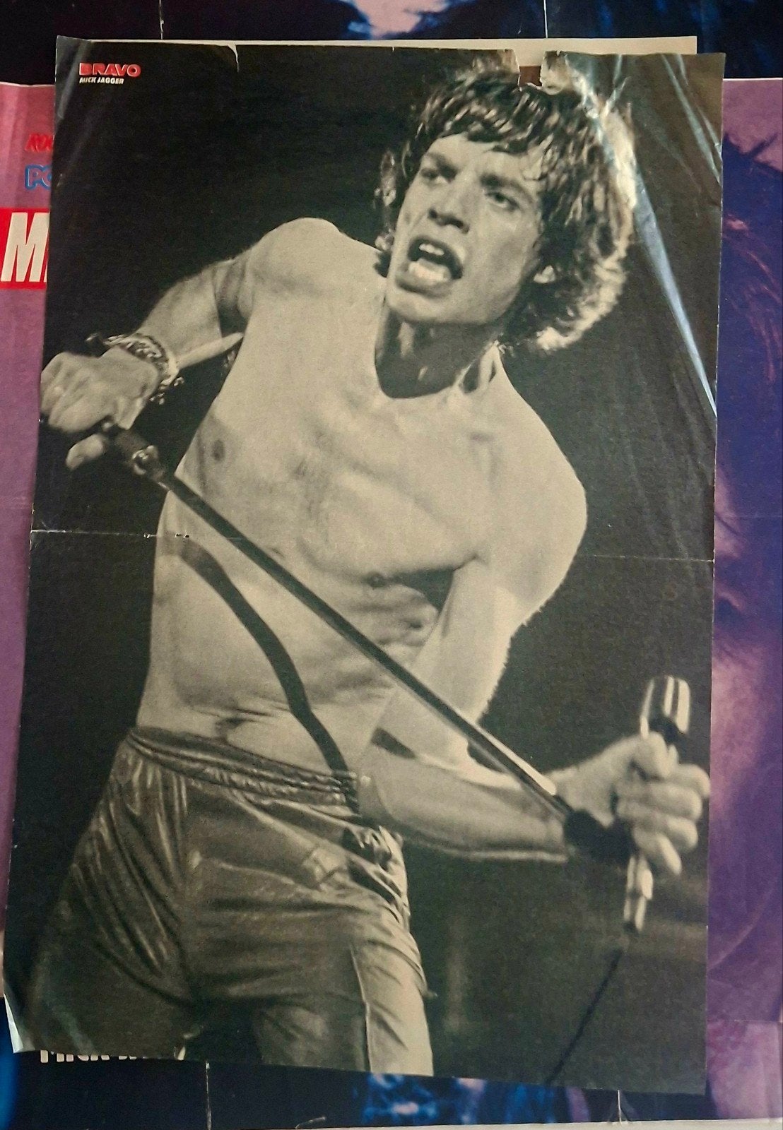 Vintage Bravo Poster: Mick Jagger (Muziek), Ophalen of Verzenden