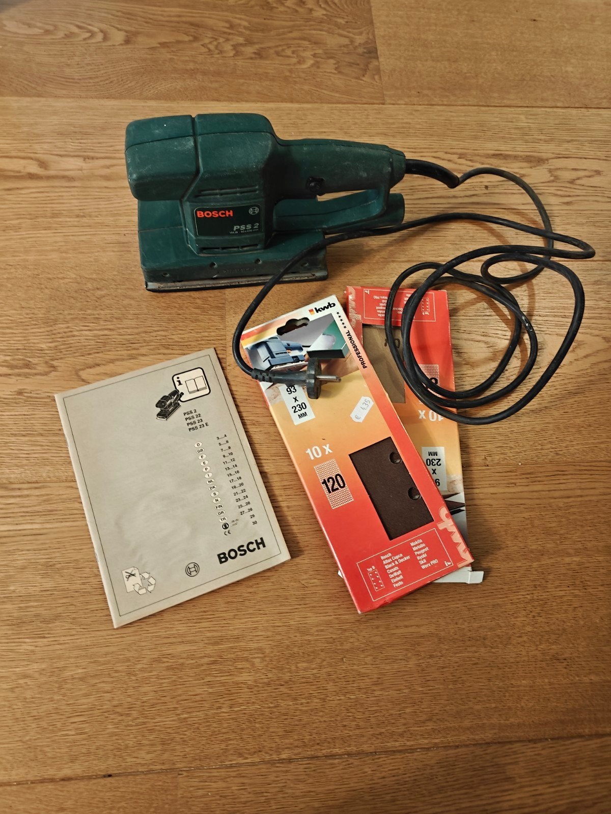 Bosch PSS 2 vlakschuurmachine met schuurpapier, Ophalen, Gebruikt, Minder dan 600 watt, Vlakschuurmachine