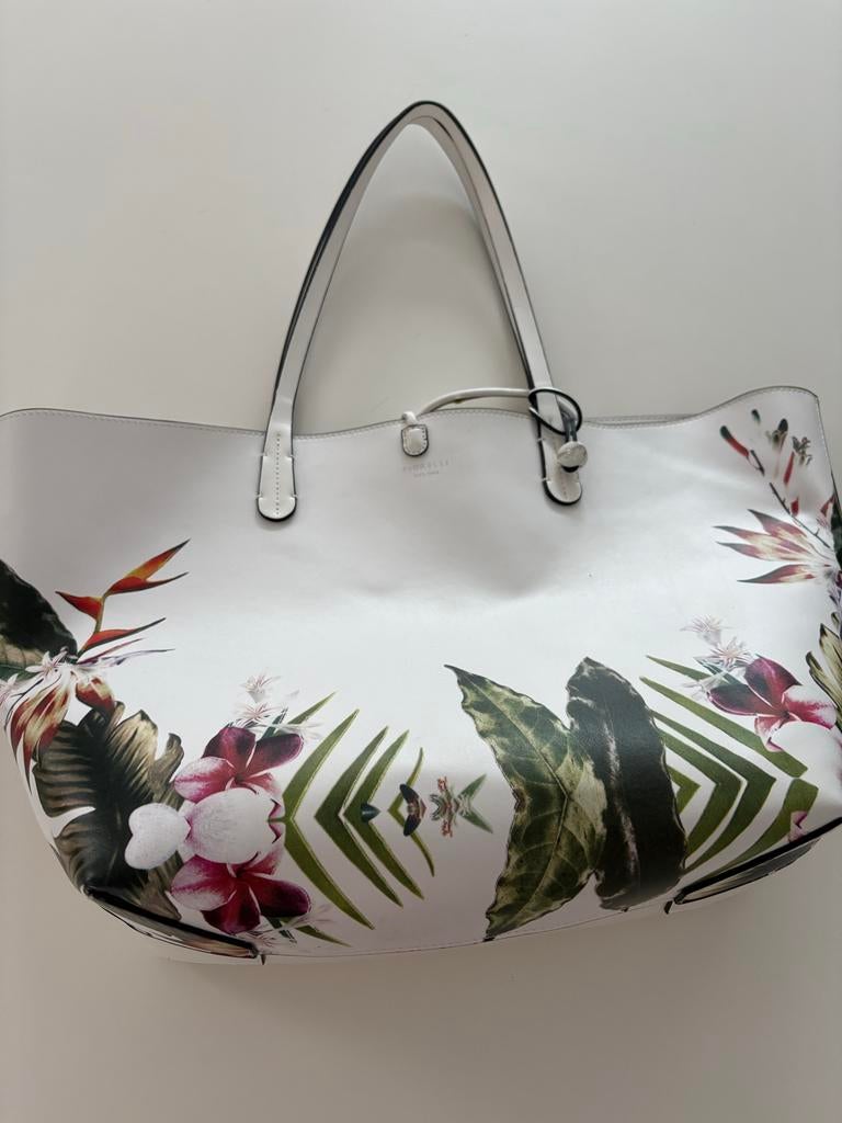 Stijlvolle Tas met Binnentas - Bloemenprint fiorelli, Ophalen of Verzenden, Nieuw, Wit, Shopper