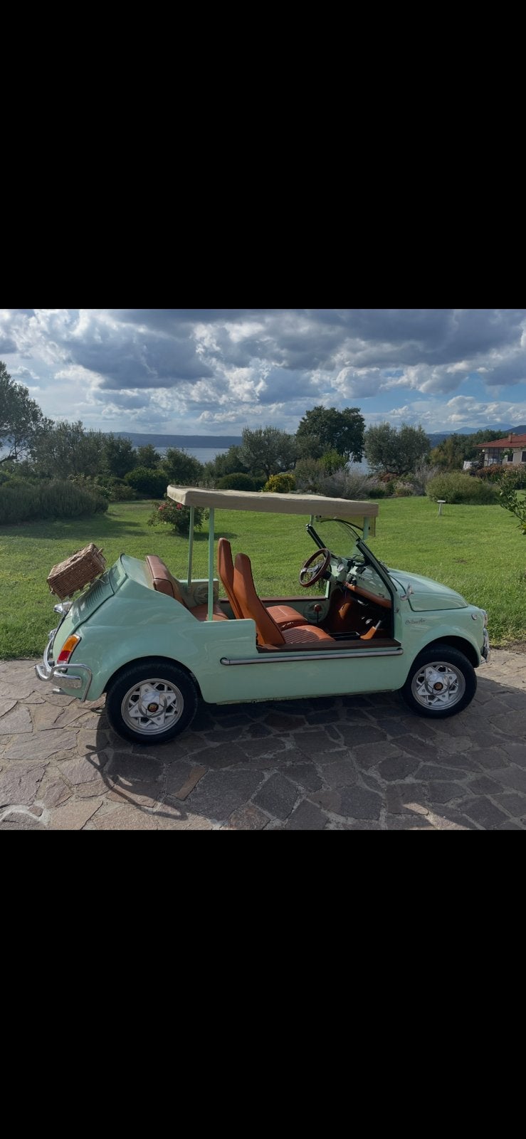 Fiat 500 met 650 cc "jolly"  kleur pistache in nieuwstaat