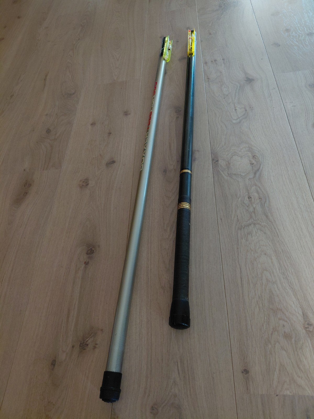 2 telescoop hengels  met snoertje, Watersport en Boten, Ophalen, Gebruikt, Vaste hengel