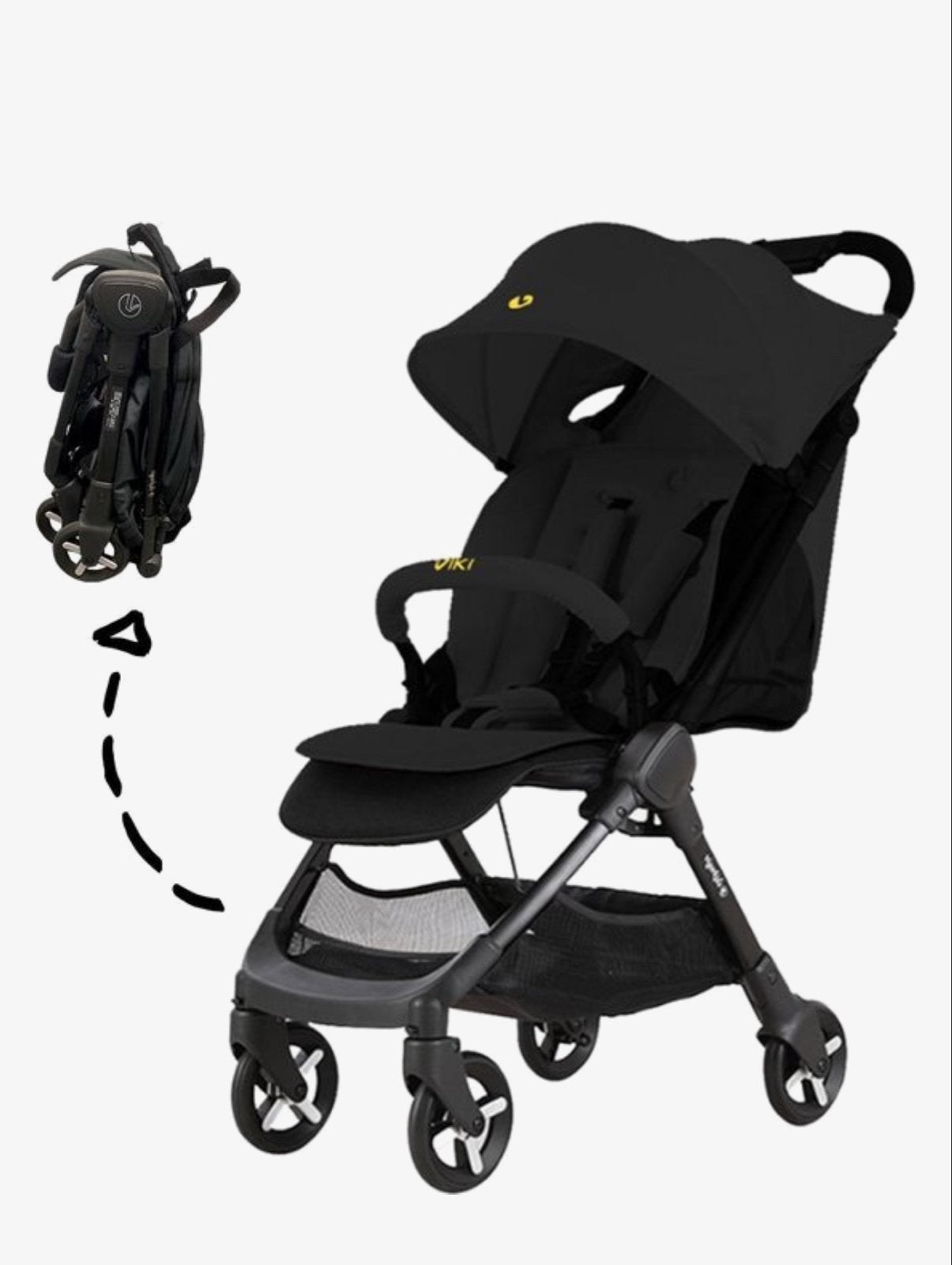 Buggy Viki Easyfold XS Black, Ophalen, Zo goed als nieuw, Overige merken, Verstelbare rugleuning