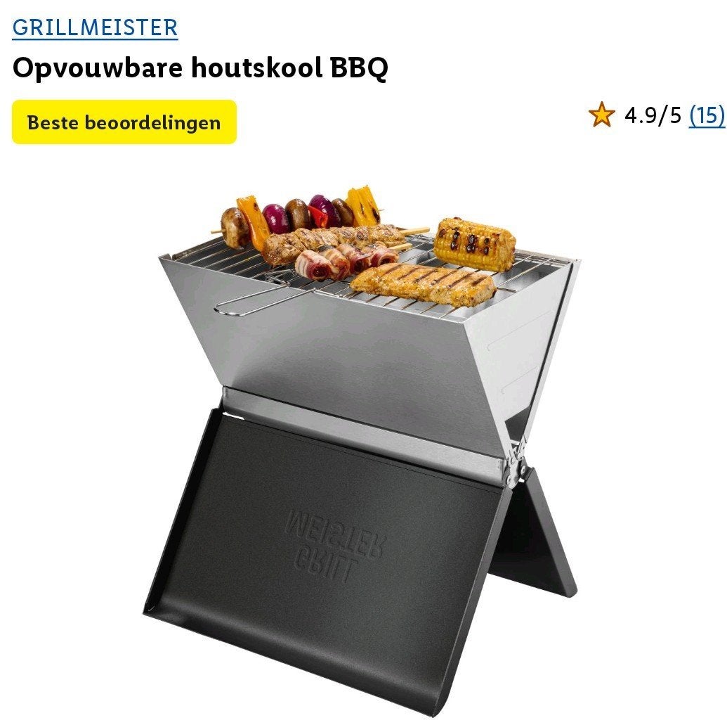 Grillmeister opvouwbare houtskool BBQ - Nieuw met deuk, Ophalen, Nieuw, Grillmeister