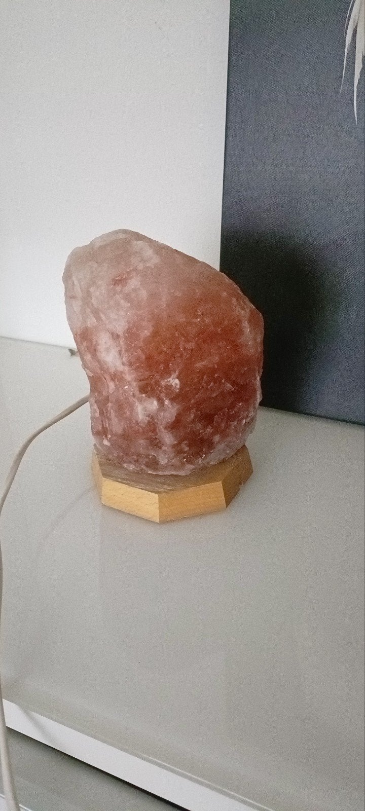 Vintage Zoutsteenlamp - Warme Gloed & Luchtzuiverend, Met schakelaar, Overige merken, Gebruikt, Natuurlijk materiaal
